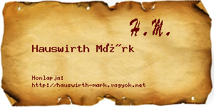Hauswirth Márk névjegykártya
